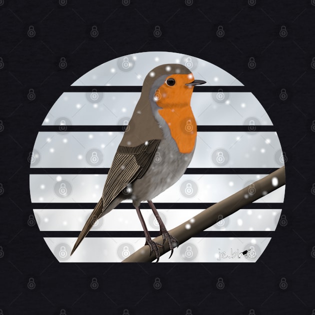 Robin Winter Snow Bird Watching Birding Ornithologist Gift by jzbirds